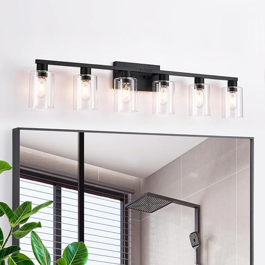 SOPEAS 6-Light Bathroom Vanity Light Black Vanity Lights by SOPEASGlobalperspective