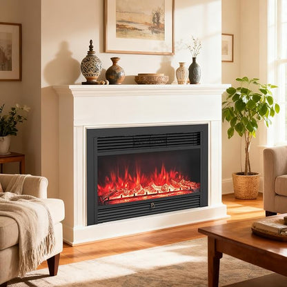 Giantex 36" Electric Fireplace Insert, Wall Recessed/Mounted, Freestanding - Image 8