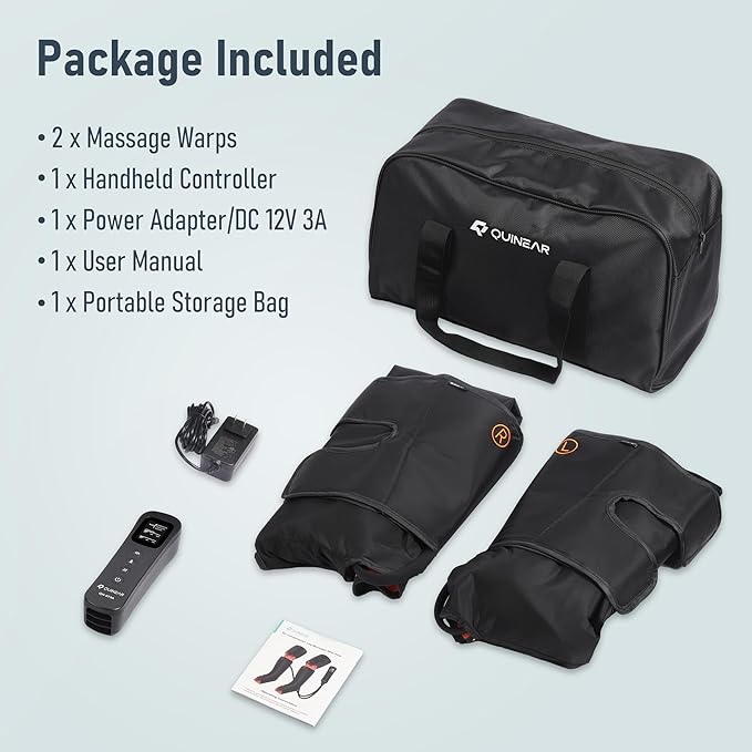 QUINEAR Leg Massager, 3-in-1 Heat and Compression Therapy, Air Compression Leg - Image 8