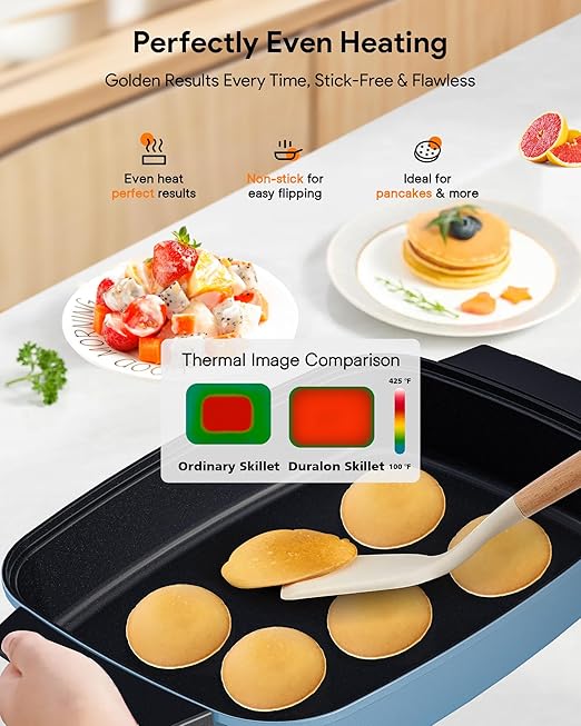 Nuwave Medley XL Digital Electric Skillet, Family Size Griddle w/Glass Lid - Image 10
