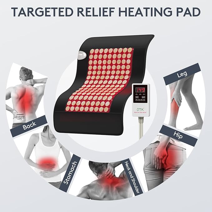UTK Far Infrared Heating Pad for Back, 5X Deeper Pain Relief, 126 Natural Pure - Image 7