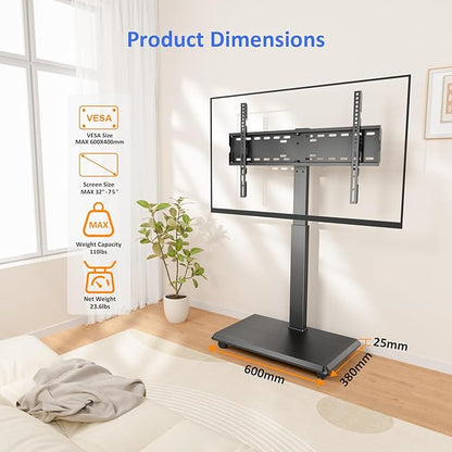 Afaloona Rolling TV Stand, Portable Mobile TV Stand - Image 7