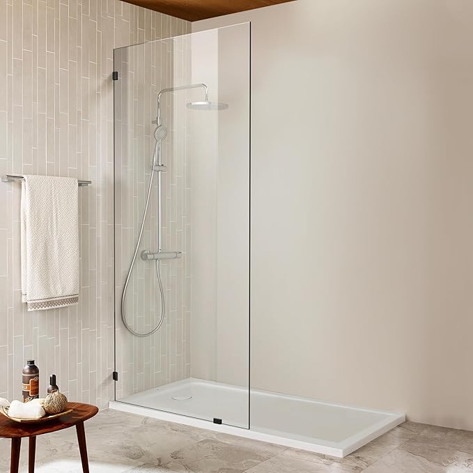 Bathroom Shower Door 30.5" W x 78.75" H, Frameless Fixed 3/8" Thick Clear - Image 2
