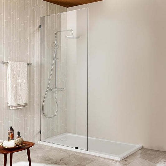 Bathroom Shower Door 20.5" W x 78.75" H, Frameless Fixed 3/8" Thick Clear by Danmeiwying