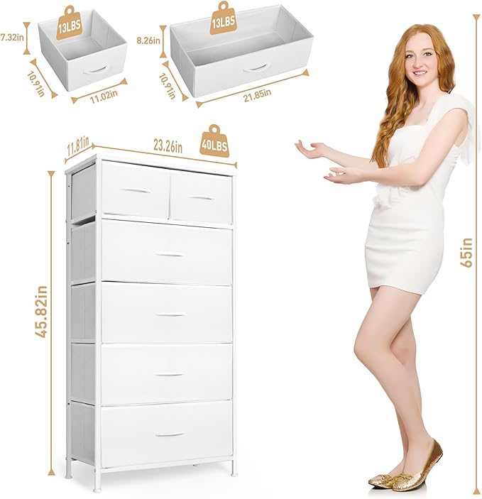 Mifuro Tall Dresser for Bedroom, Vertical Storage Organizer Tower - Image 3