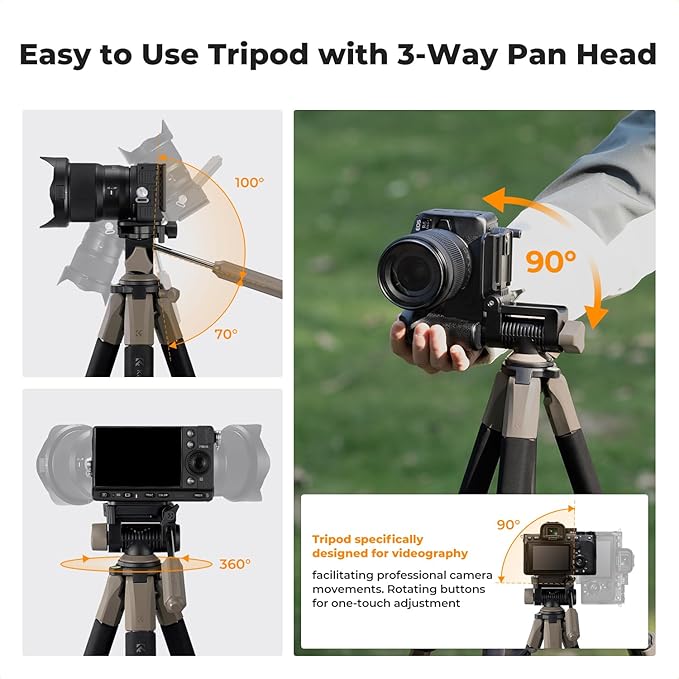 K&F CONCEPT Camera Tripod, Cellphone Clip - Image 7