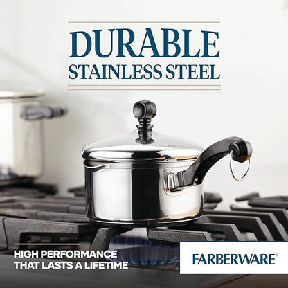 Farberware Classic Stainless Steel 1-Quart Covered Straining Saucepan - Image 7