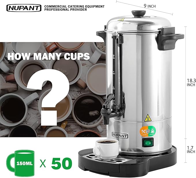 Commercial Coffee Urn 50 Cup/8L Coffee Dispenser - Image 2