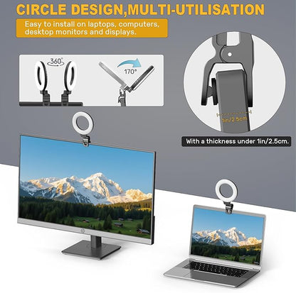 Anautin Ring Light for Video Conference Lighting, 360°Adjustable, Portable LED - Image 6