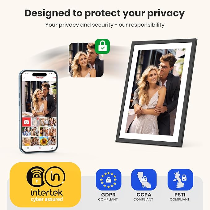 2K 64GB Frameo 10.1 Inch Digital Picture Frame, Smart WiFi Electronic Photo - Image 8