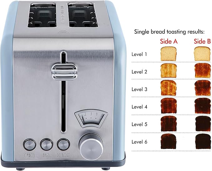 Rae Dunn Toaster, Stainless Steel 2 Slice Square Toaster, Wide Slot - Image 2