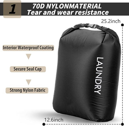 Travel Laundry Bag, Vacuum Compression Dirty Clothes Travel Bag Waterproof Wet - Image 2