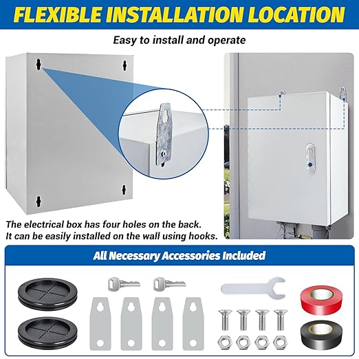 Electrical Box 12 x 10 x 6'' Steel Electrical Junction Box，NEMA 4X Steel - Image 8
