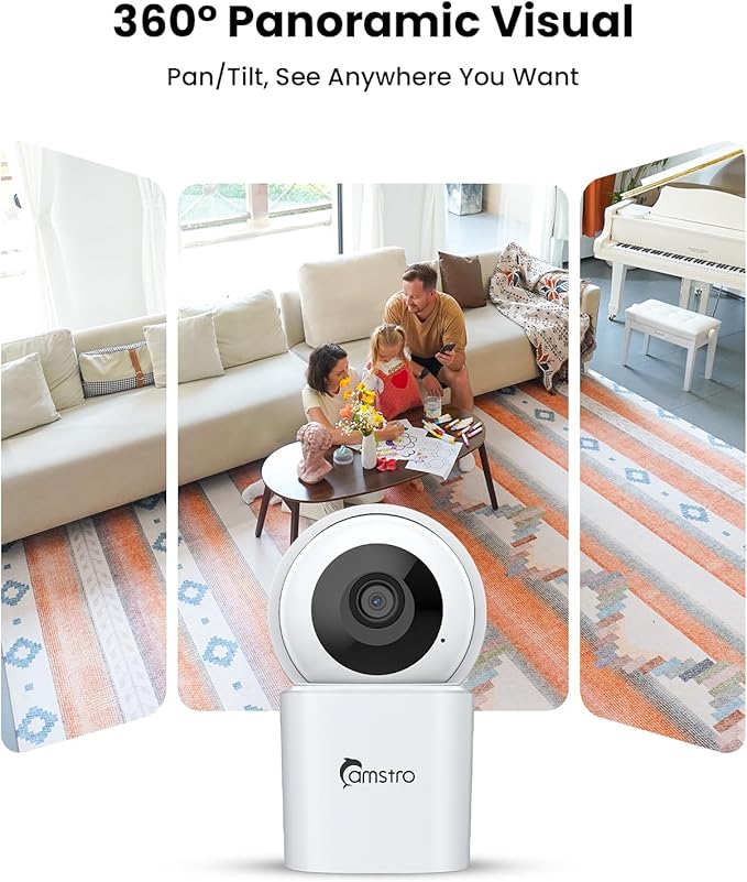 3K Indoor Security Camera 2 Pack, 360° Pan/Tilt WiFi Camera - Image 2