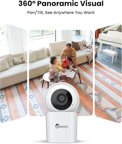 3K Indoor Security Camera 2 Pack, 360° Pan/Tilt WiFi Camera - Image 2