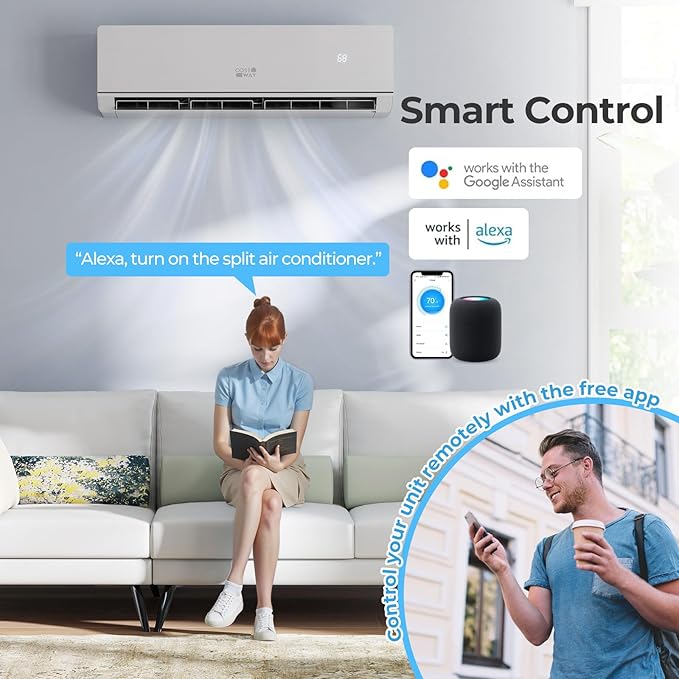 COSTWAY 24000 BTU Mini Split Air Conditioner & Heater, WiFi Enabled 25 SEER2 - Image 3