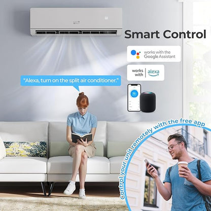 COSTWAY 24000 BTU Mini Split Air Conditioner & Heater, WiFi Enabled 25 SEER2 - Image 3