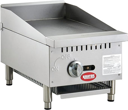 Kratos 15" Wide Commercial Countertop Griddle, Gas Hot Plate by Kratos