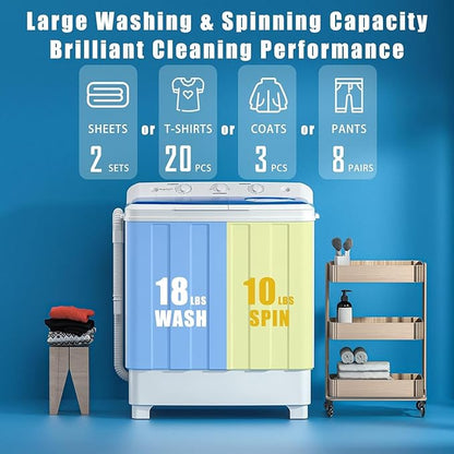 Auertech Portable Washer and Dryer Combo, 28 Lbs Twin Tub Washing Machine - Image 2