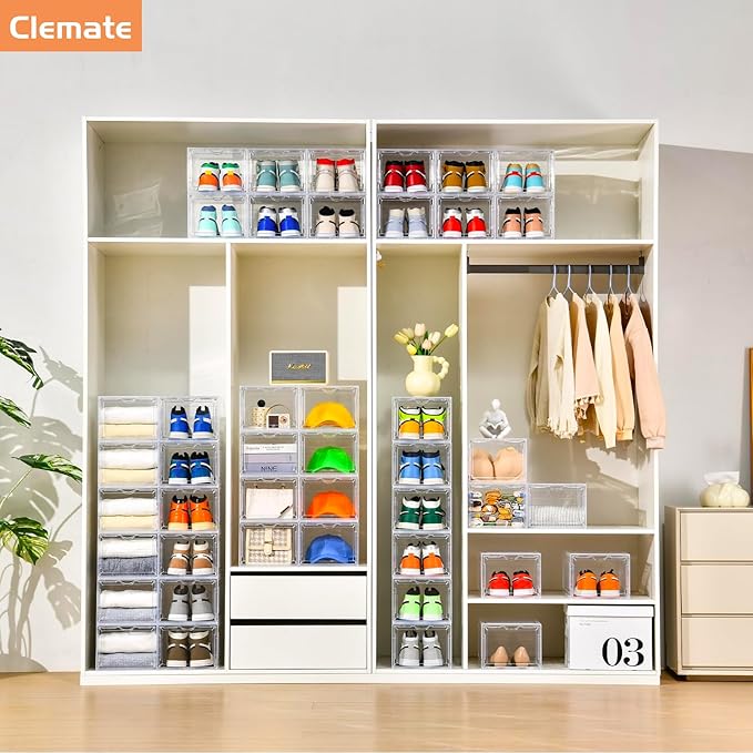 Clemate Upgraded X-Large Shoe Organizer, Shoe Storage Organizer, 12 Pack - Image 9