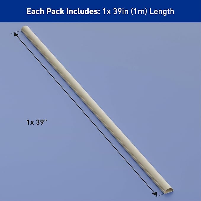 D-Line Half Round Cord Hider, Patented Cable Cover, Hide TV Wall Mount Wires - Image 4