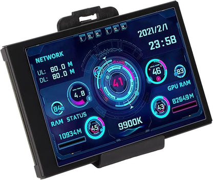 3.5in Computer Temp Monitor, PC Sensor Panel Display, PC CPU HDD Data Monitor by Dilwe