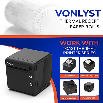 Thermal Printer Paper Roll for Toast TP200 Receipt Printer Point of Sale - Image 2
