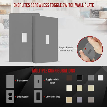ENERLITES Screwless Toggle Switch Wall Plate, Child Safe Light Switch Cover - Image 3