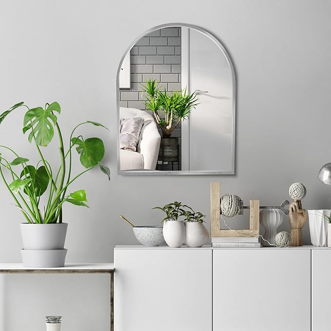 Small Silver Arch Mirror Wall-Mounted 10x13 inch Arched Mirror - Image 5