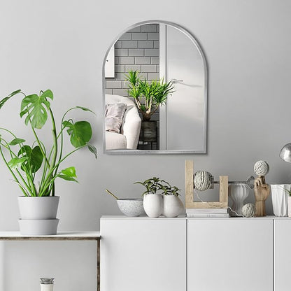 Small Silver Arch Mirror Wall-Mounted 10x13 inch Arched Mirror - Image 5