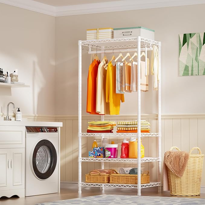 Ulif H4 Mini Portable Closet, 4 Tiers Freestanding Clothing Garment Rack - Image 6