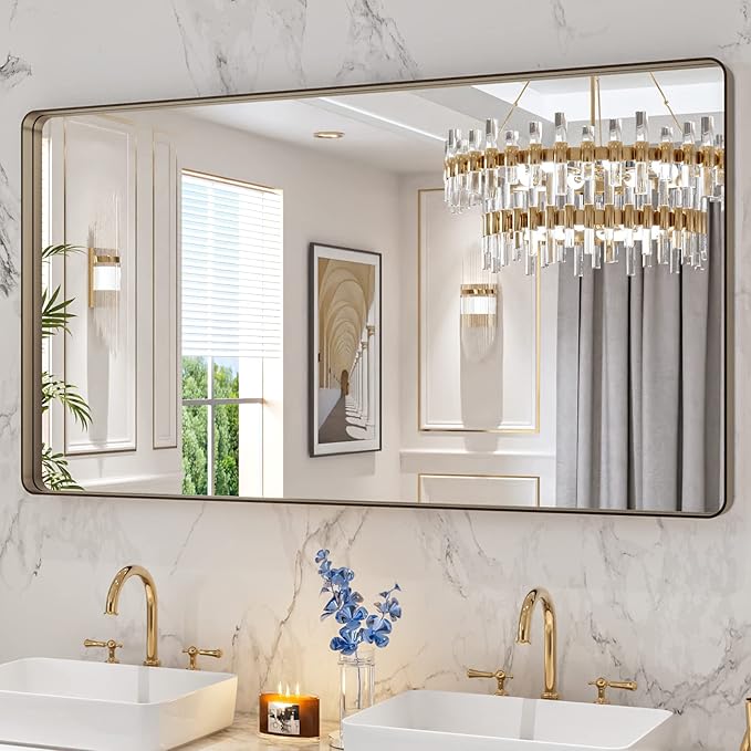 LOAAO 55”X30” Bronze Bathroom Mirrors by LOAAO