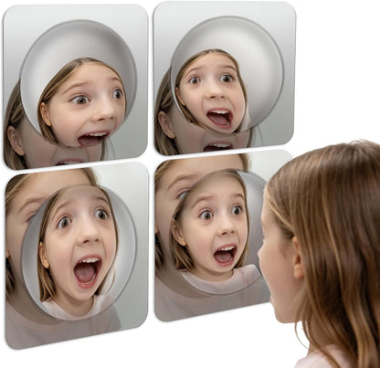 Large Shatterproof 10" Acrylic Wall Mirror with LifetimeWarranty, Bubble Lens Easy-Clean Smudge-Resistant Surface, No-Tool Wall Mount for Nursery Daycare Playroom Montessori Classroom, 4PACK