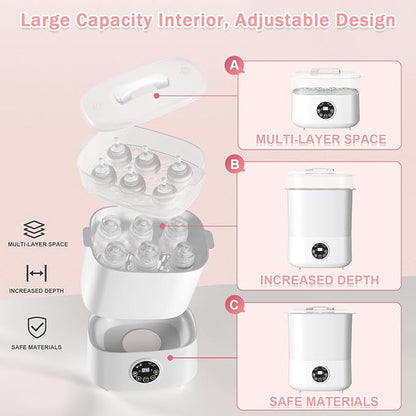 Fisca Baby Bottle Sterilizer and Dryer, 5-in-1 Large Capacity Bottle Sanitizer - Image 4