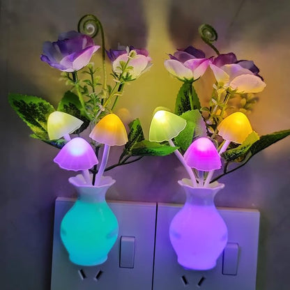 AUSAYE 3Pack Sensor Night Lights Plug into Wall Rose Flower Light, Led Lamp - Image 5