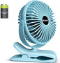 BESKAR Portable Clip on Fan Rechargeable, 4 Speeds Small Battery Operated Fans by BESKAR