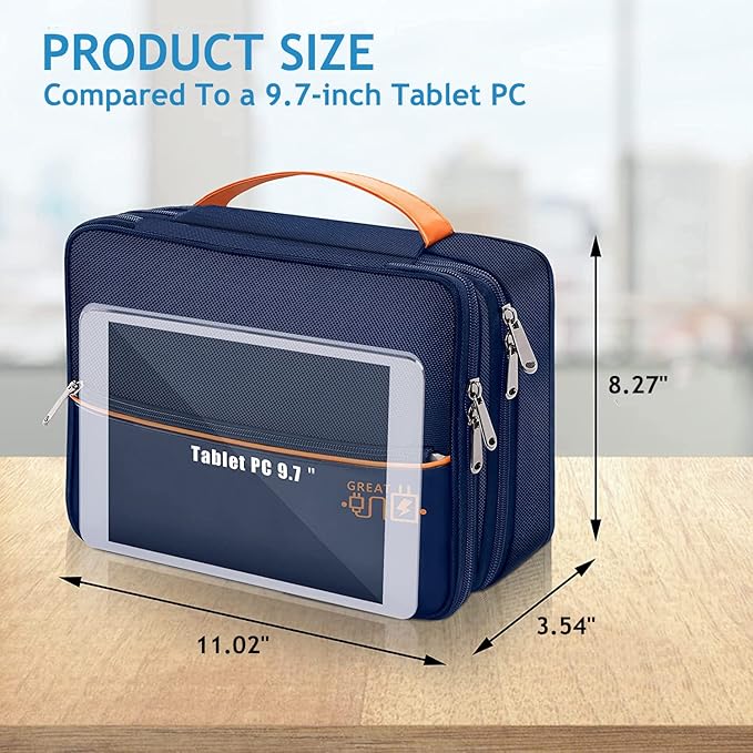 Electronics Travel Organizer, Double Layer Cable Organizer Bag Waterproof - Image 2