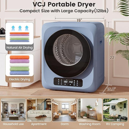 VCJ Portable Dryer for Laundry, 12lbs Clothes Dryer - Image 2