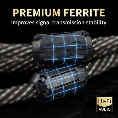 Audiophile HiFi Audio Cable–3.5mm to 3.5mm, 6N OFC Core, 24K Gold-Plated Plugs - Image 6