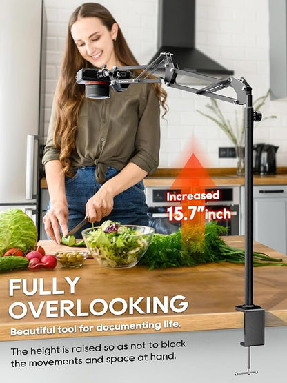 CACENCAN Overhead Camera Mount, 5lb Horizontal Load-Bearing, 360° Adjustable - Image 2