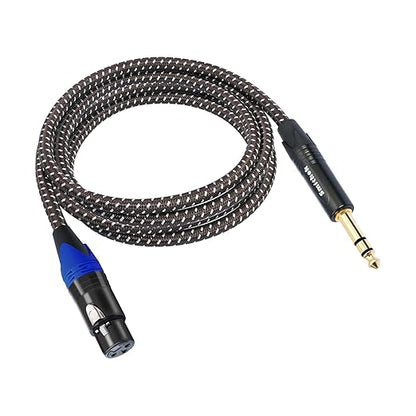 Smithok 1/4 to XLR Cable, Heavy Duty Nylon Braided, Balanced 1/4" TRS to 3pin by Smithok