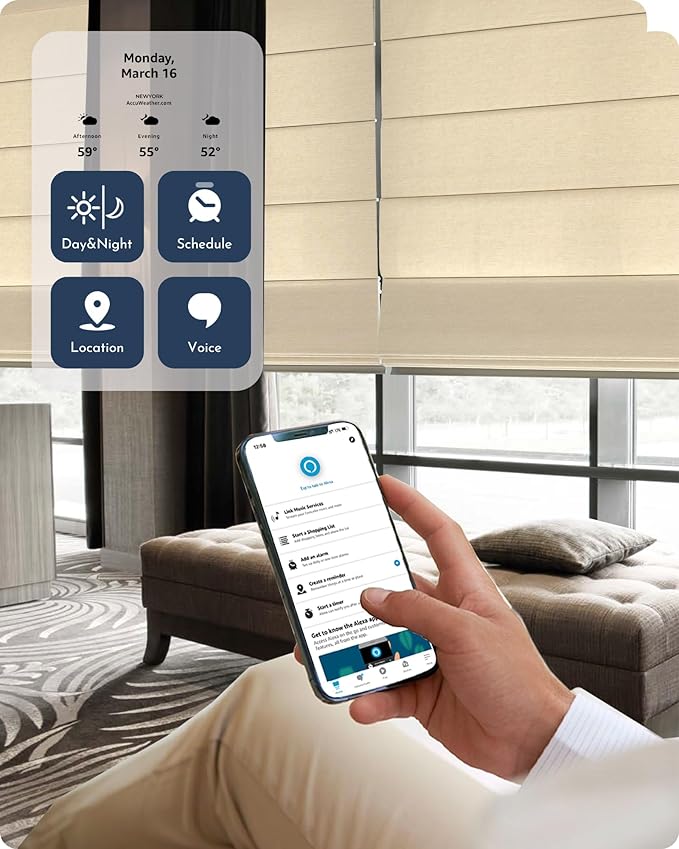 Graywind Smart Roman Shades 60% Blackout Compatible - Image 3