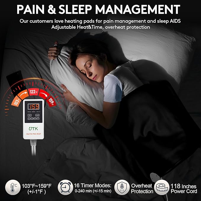 UTK Far Infrared Heating Pad for Back, 5X Deeper Pain Relief for Full Back - Image 5