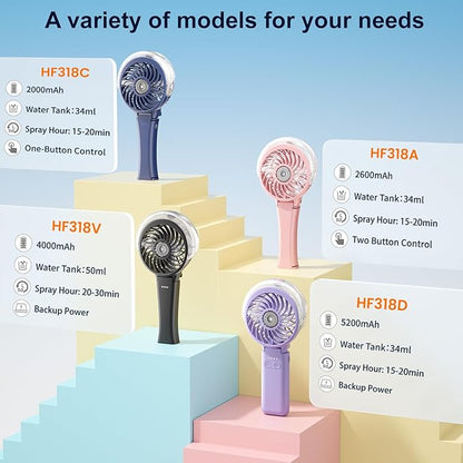 HandFan Upgraded Portable Misting Fan, Two Button Easy Operation, Handheld - Image 9