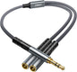 JOMLEY Headphone Splitter 1.6ft, Audio Splitter 3.5mm 1 Male to 2 Female Adapter by JOMLEY