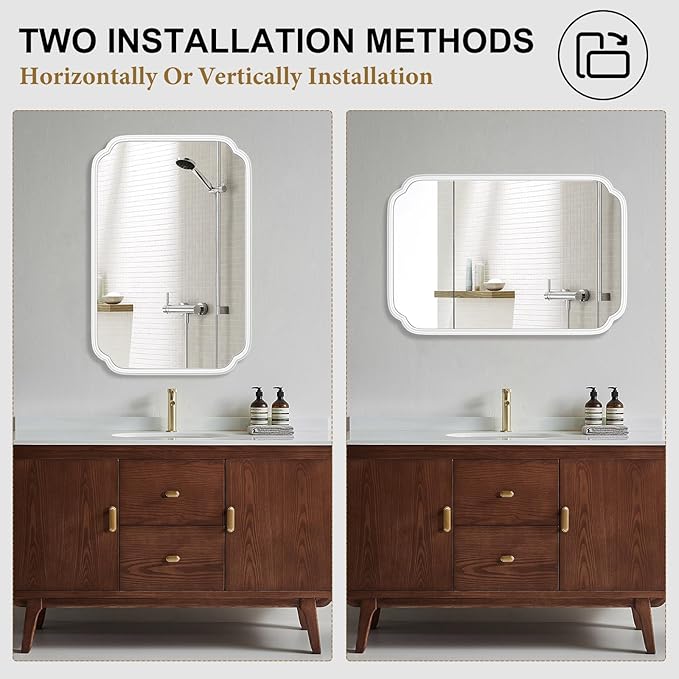 White Bathroom Mirror for Wall 20×30 Inch - Image 5