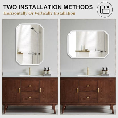 White Bathroom Mirror for Wall 20×30 Inch - Image 5