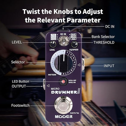 MOOER Micro Drummer II Guitar Drummer Pedal Drum Machine Effect - Image 5