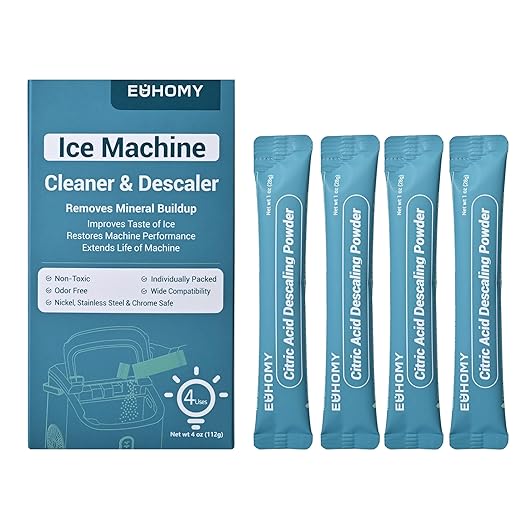 EUHOMY Ice Maker Cleaner & Descaler | 4 Use & Individually Packed | Ice Machine by EUHOMY