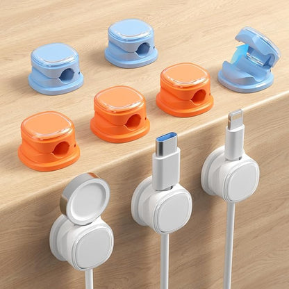 9 Pack Cord Organizer, Spring Cable Management, Adhesive Cute Cable Holder Clips by Funtin